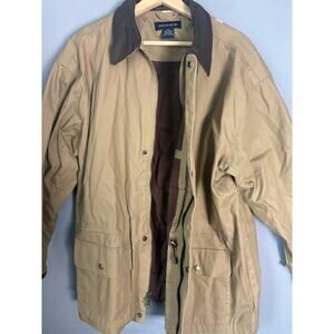 AMI SANZURI Men’s XL Cotton Field Jacket Tan Brown Collar